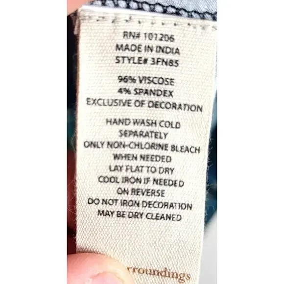 Soft Surroundings Del Bosque Starry Night Tunic Top Woman's Size PL Beaded - Picture 6 of 8